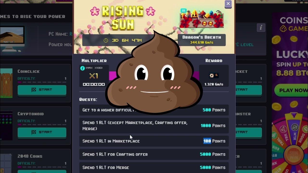 Rising Sun mini event + EXCEL με όλα τα rewards rollercoin YouTube