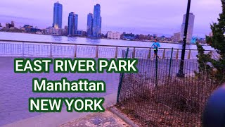 Walking East River Park in Manhattan NYC