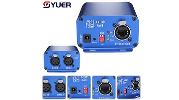 YUER™️ ArtNet-DMX 2 two-way ArtNet DMX bidirectional converter 2 female 3PIN XLR IN/OUT