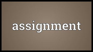 Assignment Meaning