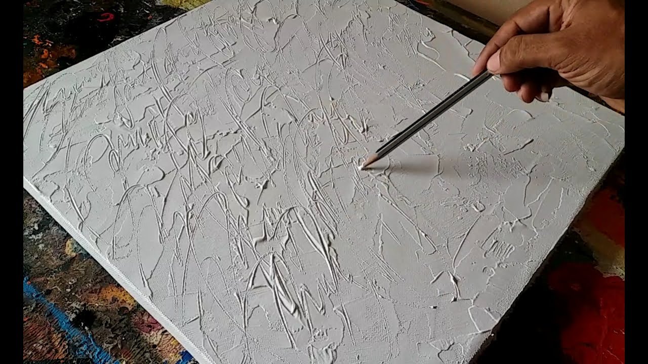 How to texture canvas / Texturing canvas with GESSO for abstract painting / Demonstration