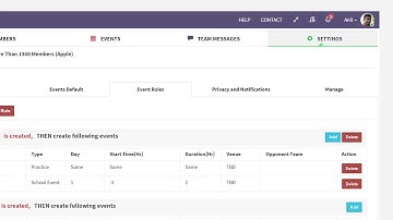 Rules based Engine for quick event creation