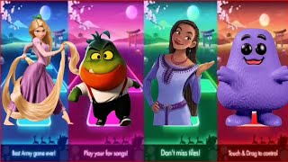 Princess Rapunzel 🆚 The Bad Guys 🆚 Asha Disney princess 🆚 GRIMACE 🔥💫 who is the best player.... 🎶💥