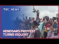 #EndSARS Protest Turns Violent As Hoodlums Attack Journalist, Oyetola's Aides