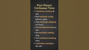 Past Perfect Continuous Tense! Learn Fast with Short Sentences & Real-Life Examples 🎯📚