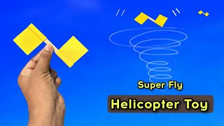 new flying helicopter toy, how to make best helicopter flying toy, wood stick paper toy