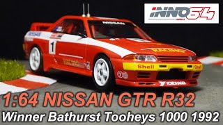 1:64 Nissan 日産 Skyline R32 GTR Winner of Bathurst Tooheys 1000 1992 by Inno64 Diecast Racing Car