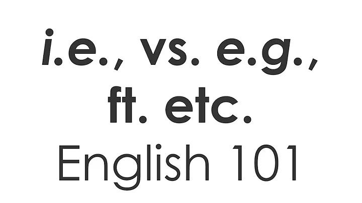 i.e., e.g., and etc. Which is Correct When and Why? id est, exempli gratia, and Etcetera.