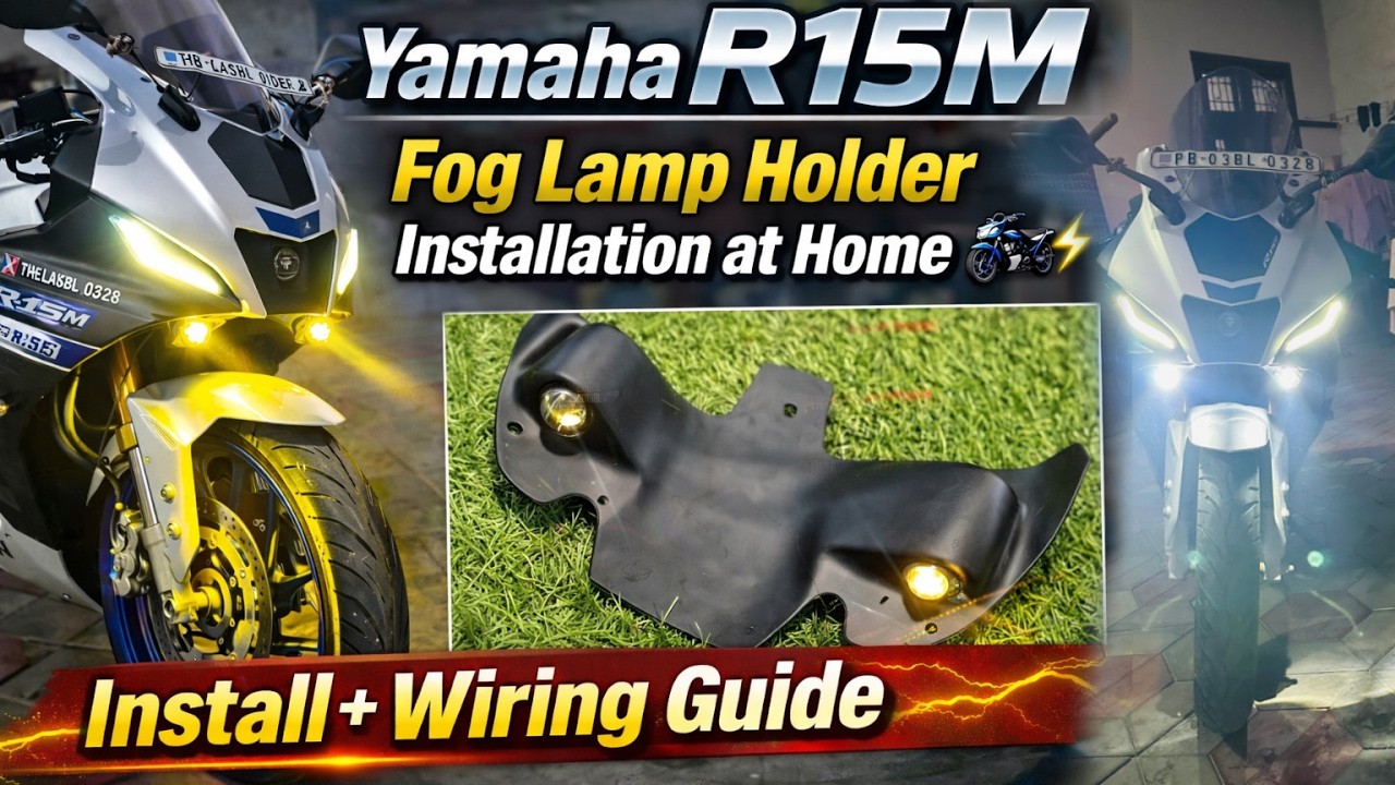 Yamaha R15M Fog Lamp Holder Installation at Home 🏍️⚡ |Install + Wiring Guide  | The Laksh Rider