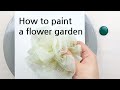 (431) How to paint a flower garden with shower ball | Fluid Acrylic for beginner | Designer Gemma77