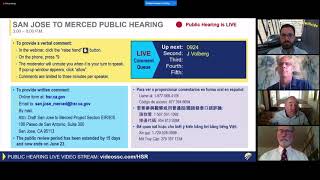San Jose to Merced Project Section EIR/EIS Public Hearing