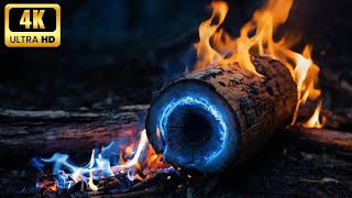 🔥 12 HOURS: 4K Crackling Fireplace | Deep Winter Sleep Sound V1