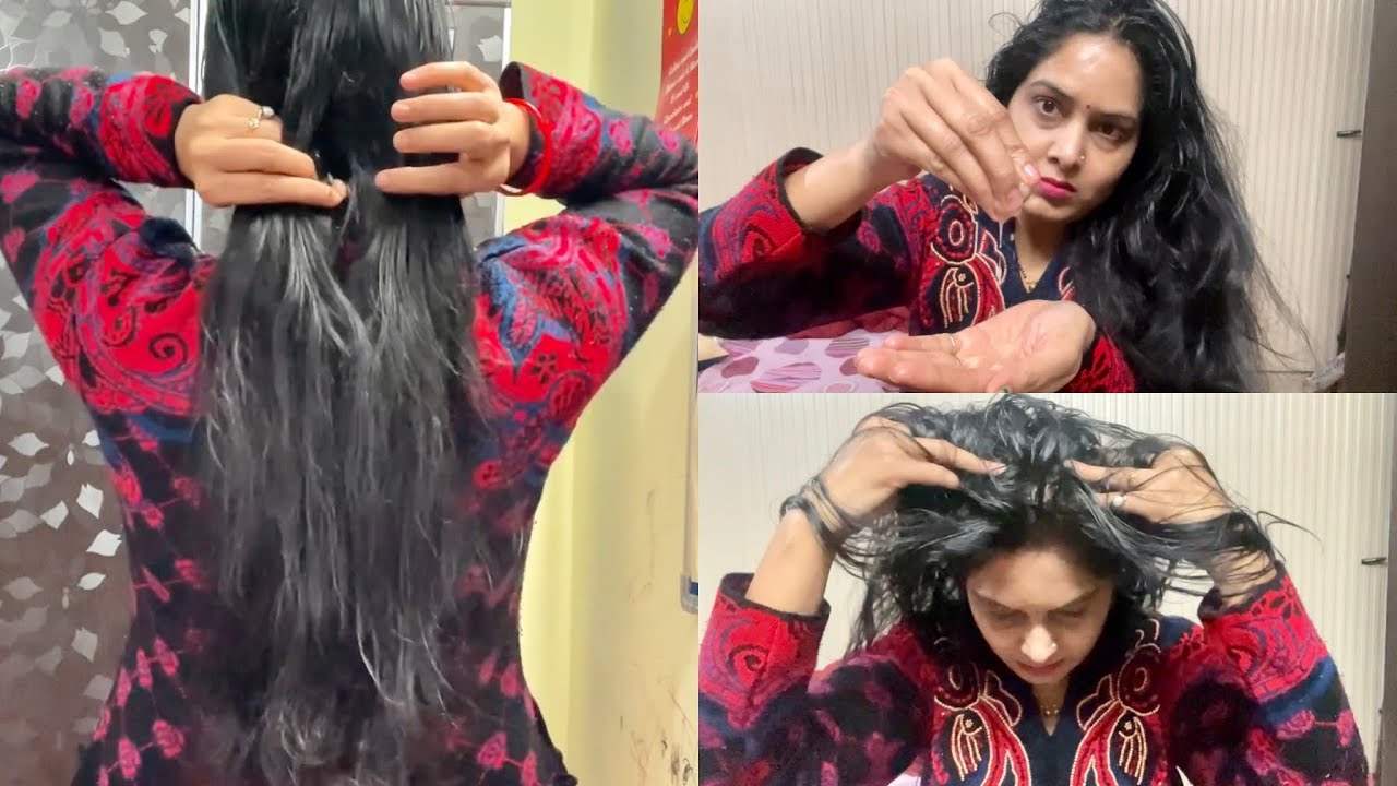 Indian hair oiling massage by self Hair oiling relaxing head