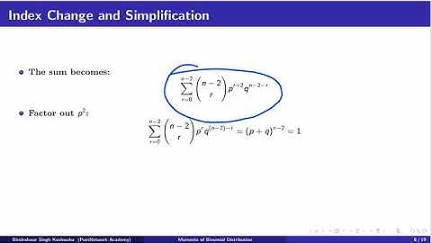 Moments of Binomial Distribution Video #167 I Data Science and A.I. Lect. Series