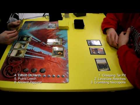 "Magic The Gathering" Full Gameplay (35 Creatures Vs Grixis Control Game01) 2-19-10