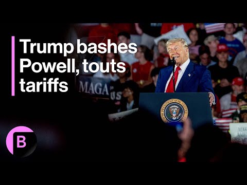 Trump Bashes Powell, Touts Tariffs at Rally to Mark 100 Days in Office