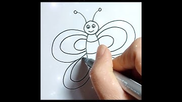 Hướng dẫn vẽ Con Bướm đơn giản (How to draw a Butterfly)#shorts