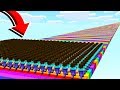 500 FANS vs INFINITE RAINBOW MINECRAFT ROAD!