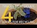 4 herramientas de jardinería con objetos reciclados