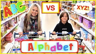 ALPHABET SHOPPING CHALLENGE 🍎 KID vs MUM 😂 Supermarket ABC food challenge!!