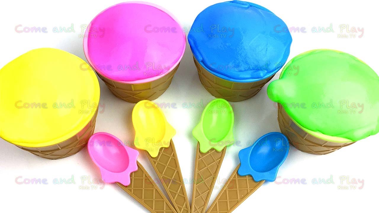 Clay Slime Ice Cream Cup Surprise Toys with Trolls Barbie and Secret life of pets Surprise Eggs