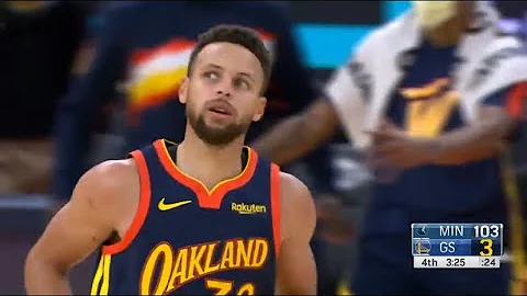 Stephen Curry 15 pts in 3 minutes vs Timberwolves