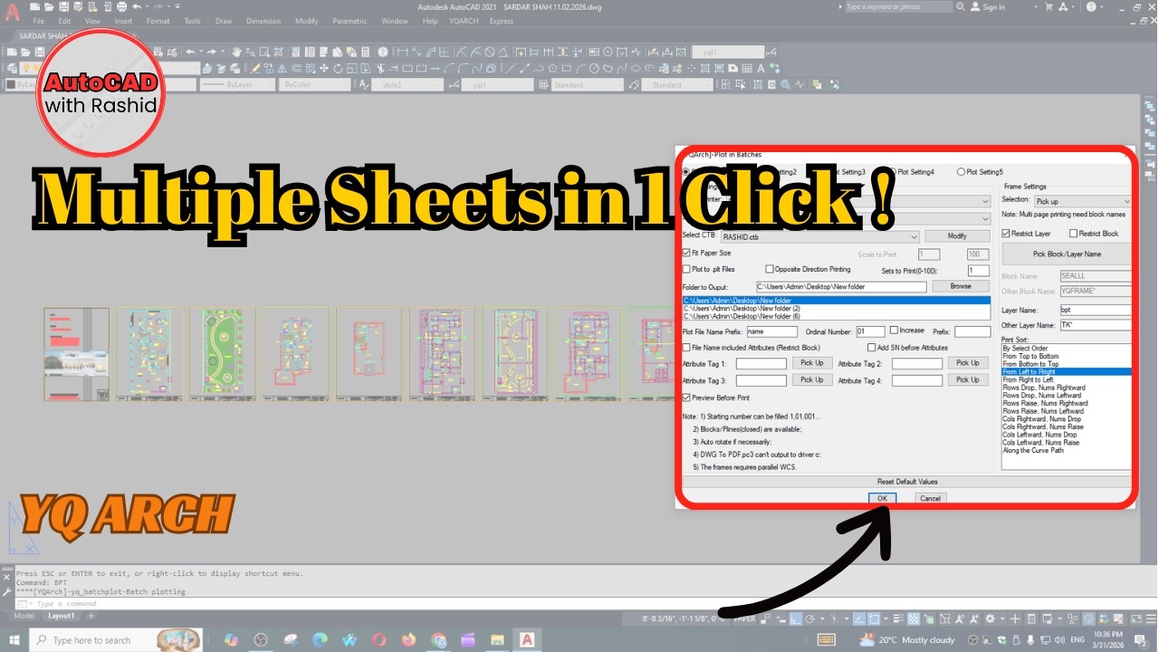 Print Multiple Drawings in One Click | AutoCAD Batch Plot Tutorial ...