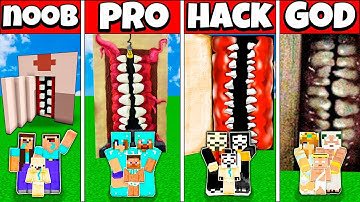 Minecraft Battle: FAMILY SMILE ROOM SCP HOUSE BUILD CHALLENGE NOOB vs PRO vs HACKER vs GOD Animation