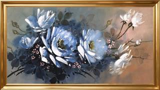 Blue & White Flowers | 4K Watercolor Art for Frame TV | Elegant Home Decor screenshot 2
