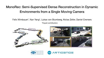 MonoRec: Semi-Supervised Dense Reconstruction in Dynamic Environments from a Single Moving Camera