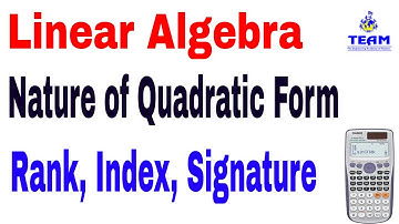 Finding Nature for the Quadratic form Problem Rank and Index