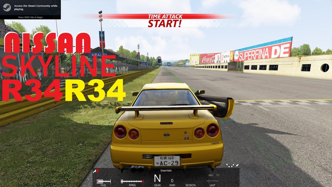 Nissan Skyline R34 - Assetto Corsa - Engine Noise - YouTube