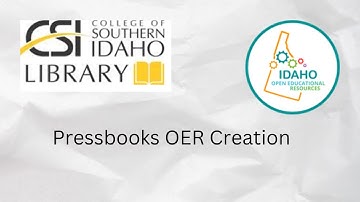 Pressbooks OER Creation