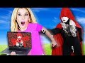 We Escape HACKER Hide and Seek Chase with FIRST E3 Laptop to save Game Master! | Rebecca Zamolo