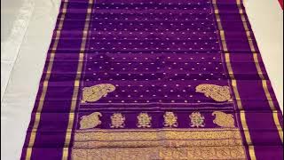 Molakalmuru Traditional Vale Butta Silk Saree with 9” Long Border.