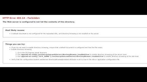 Visual Studio: HTTP Error 403.14-Forbidden