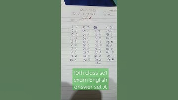10th class SA1 exam English answer set A