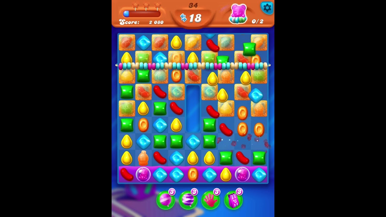 Candy Crush soda Level 34 Hard The Shuffler Rearrange the candles and make more matches -Score 27260