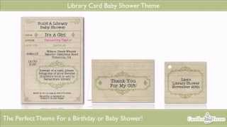 Library Card Baby Shower & Birthday Theme