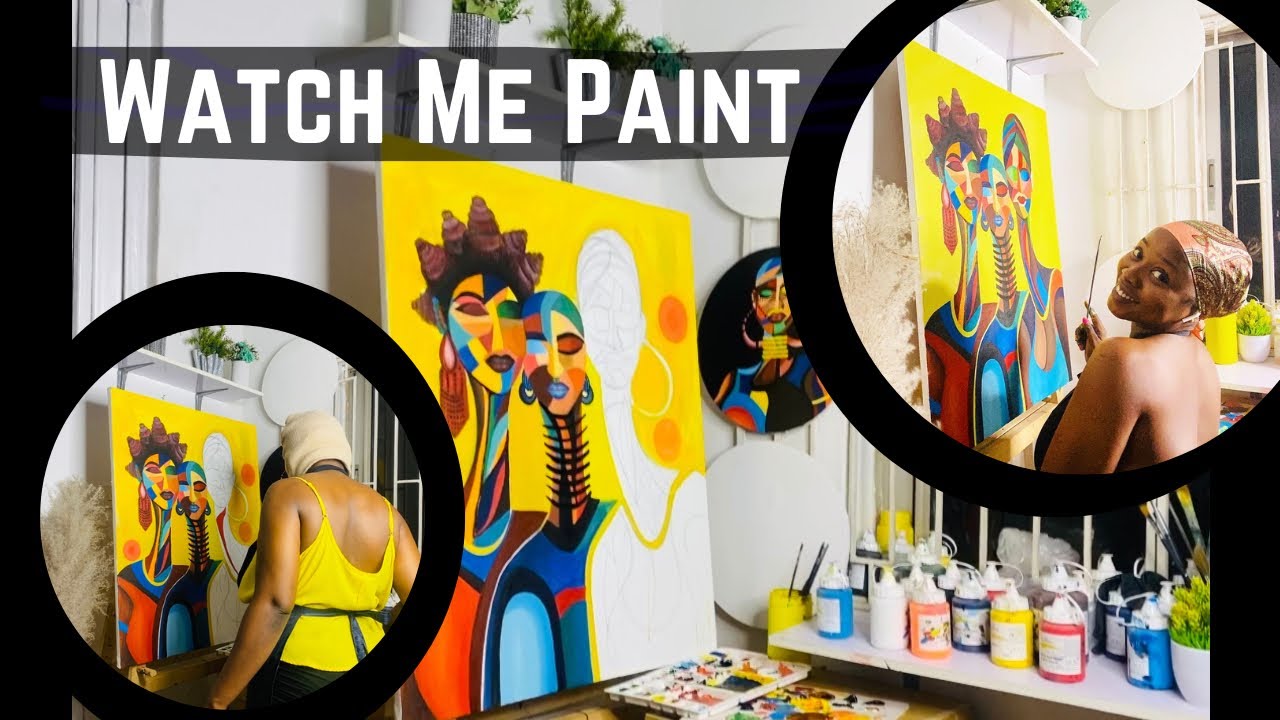Acrylic Abstract Painting // A random Video of How I paint in my Studio ...