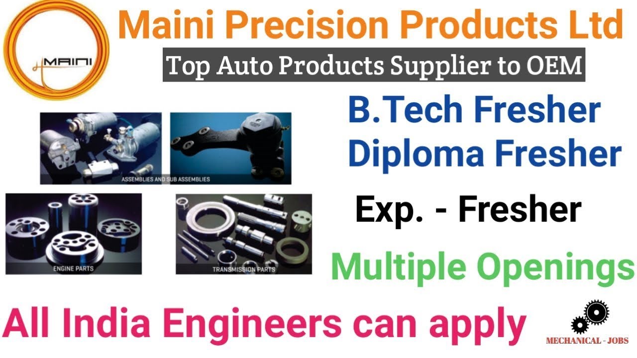 Top Automobile Company Hiring I Graduate Engineers I Diploma Engineers
