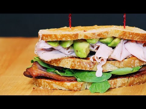 Bacon, Spinach and Sun Dried Tomato Turkey-Avocado Club Sandwich