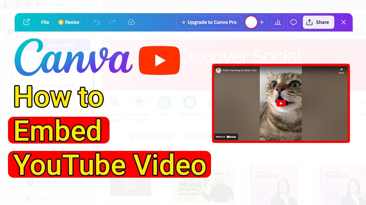 How To Embed A YouTube Video In Canva - Easy Guide - YouTube