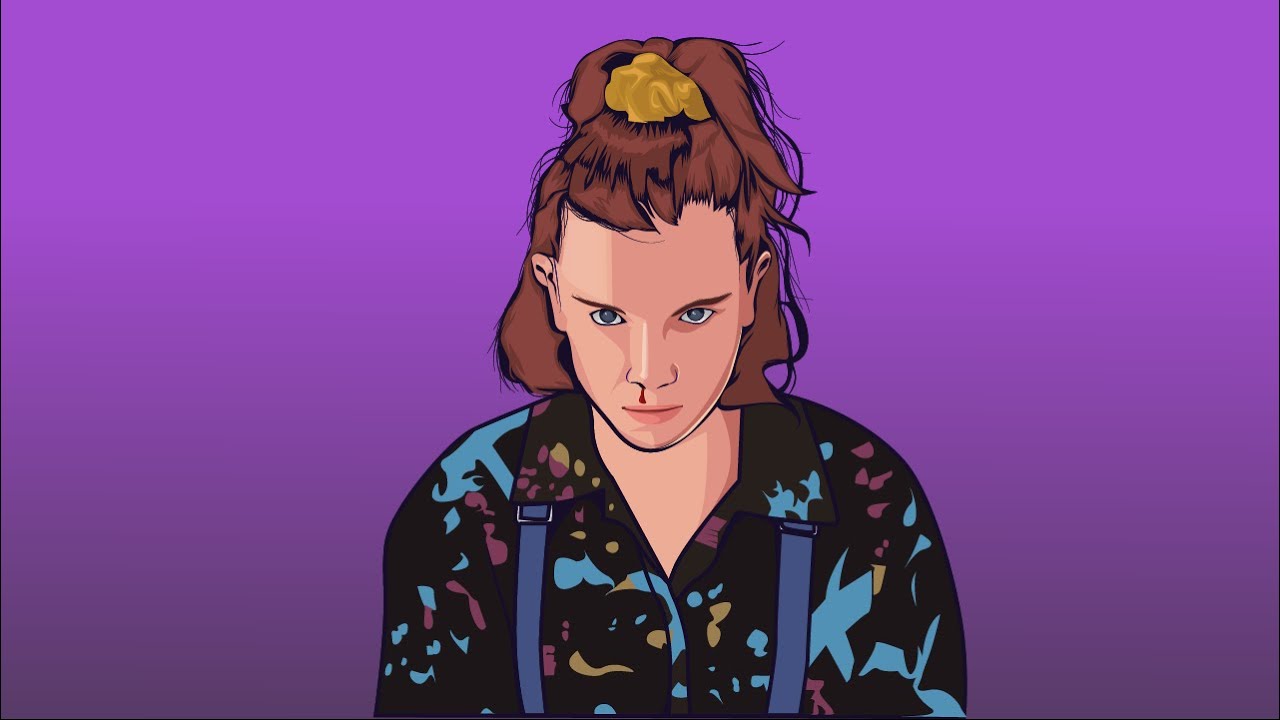 Drawing vector art with illustrator | Eleven in Stranger Things (Millie Bobby Brown)