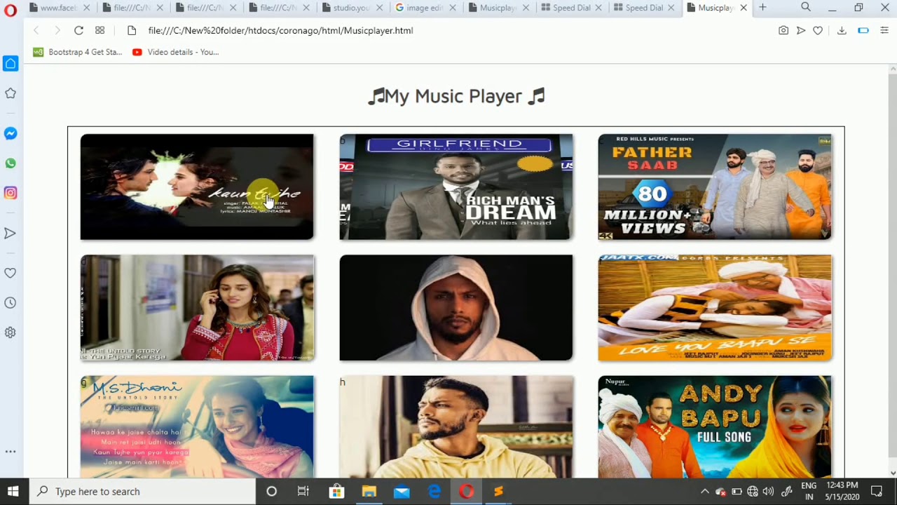 How to create a music player using Html CSS and JavaScript - YouTube