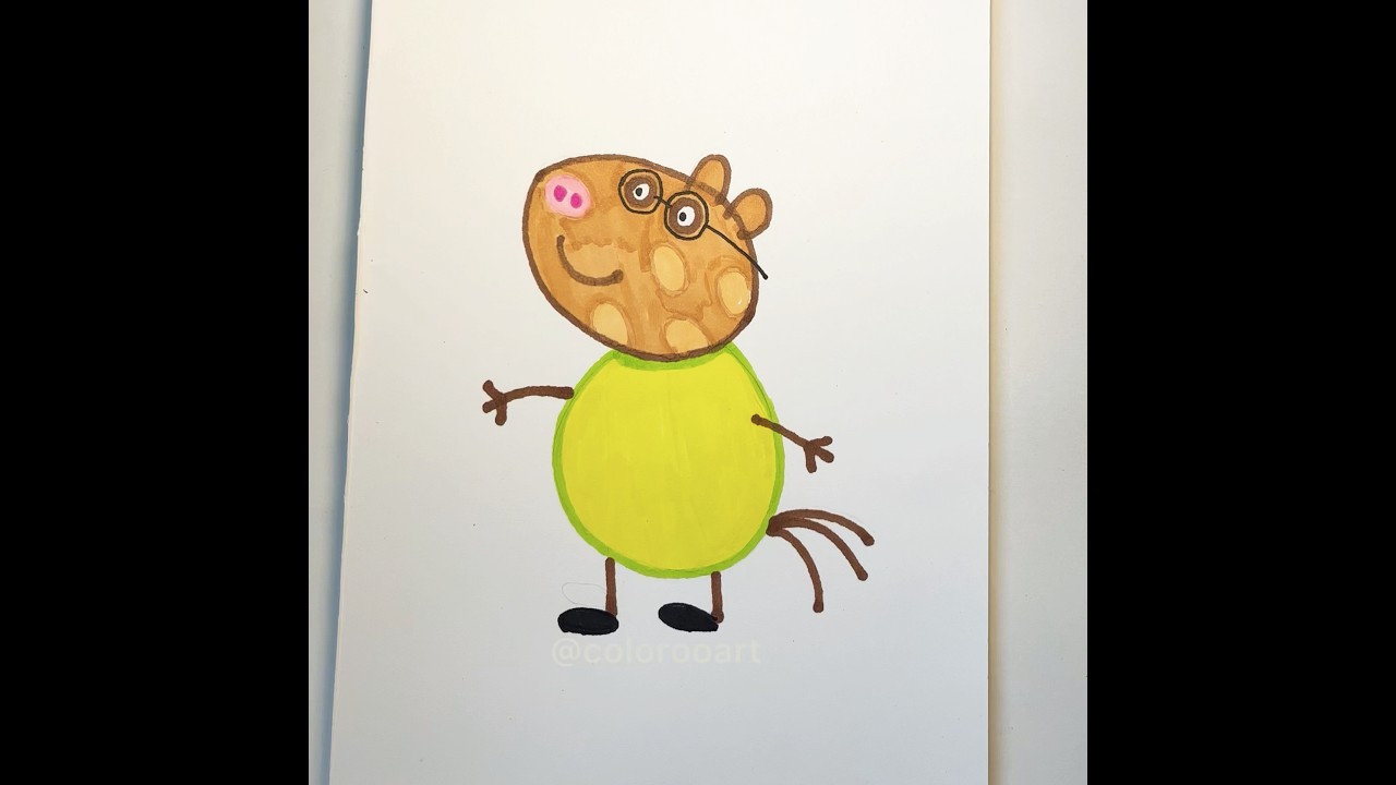 🎨 Draw Gerald Giraffe from Peppa Pig in Just 1 Minute!