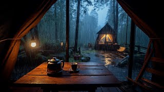 Camping Rainy Day | Sleep Instantly and Enjoy the Sound of Heavy Rain and Thunder on the Tent | ASMR