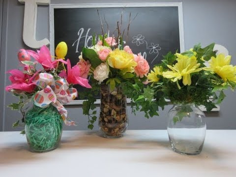 Tricia'S Creations: Working With Clear Glass Vases/ Hide The Stems - Youtube