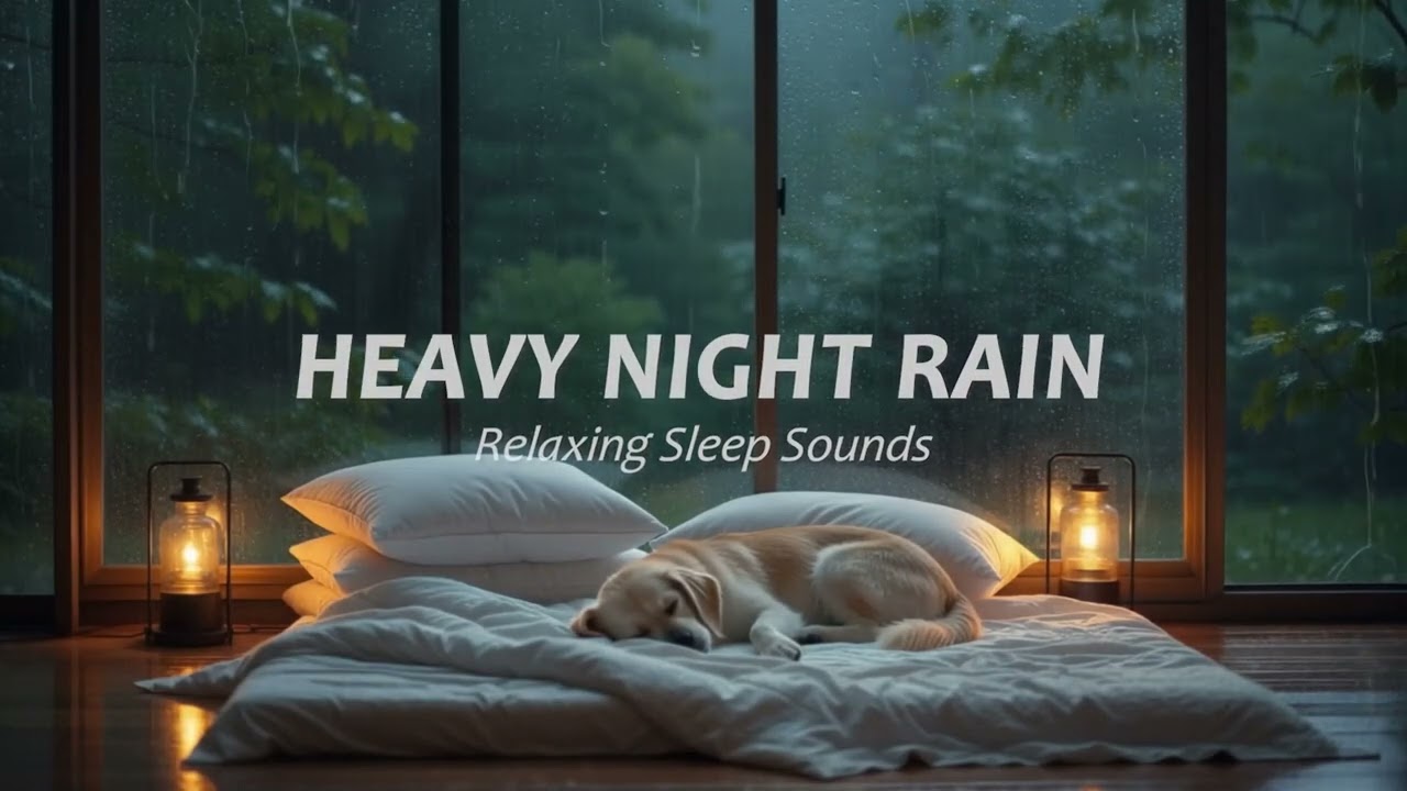 Rain Droplets and Flowing Water on Glass Relax & Sleep