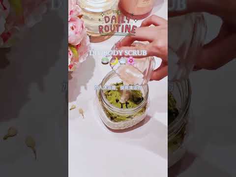 ASMR Satisfying DIY Matcha Jasmine Scrub 🍵🫧#asmr #skincare #diy #satisfying #aesthetic #bodycare